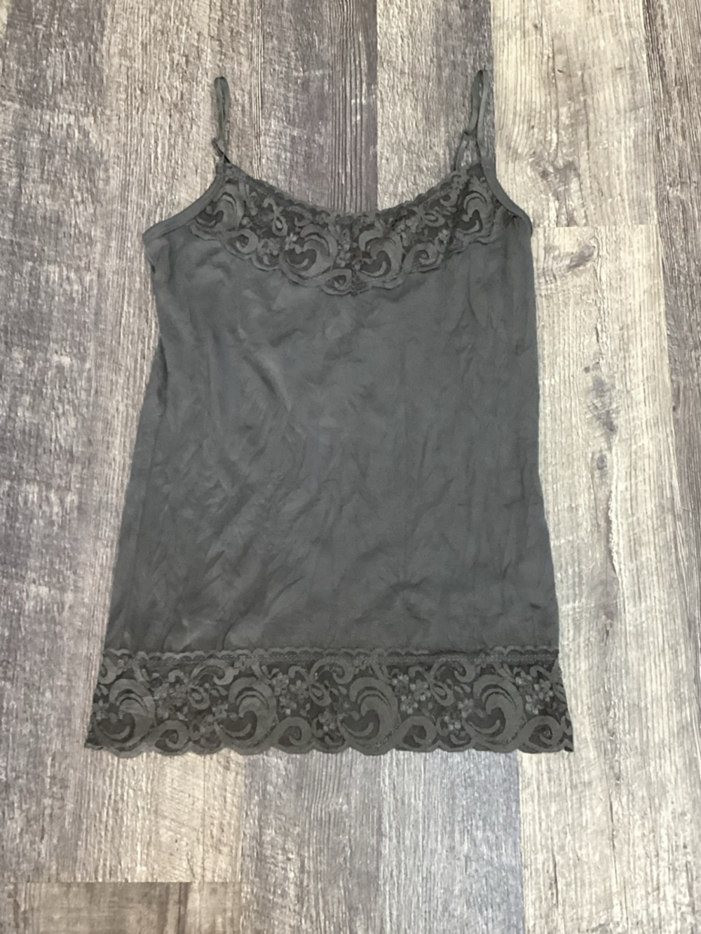 Indigo Gray Lace-Trim Camisole